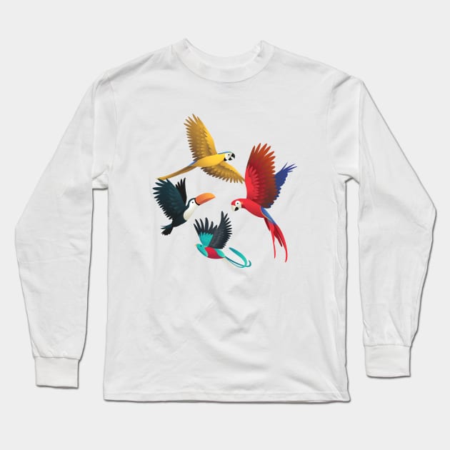 Parrots Collection Long Sleeve T-Shirt by Mako Design 